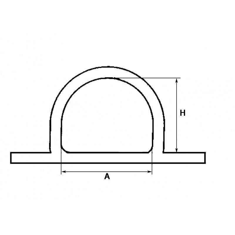 PIASTRA INOX MM.45 PAD EYE MM.60x20