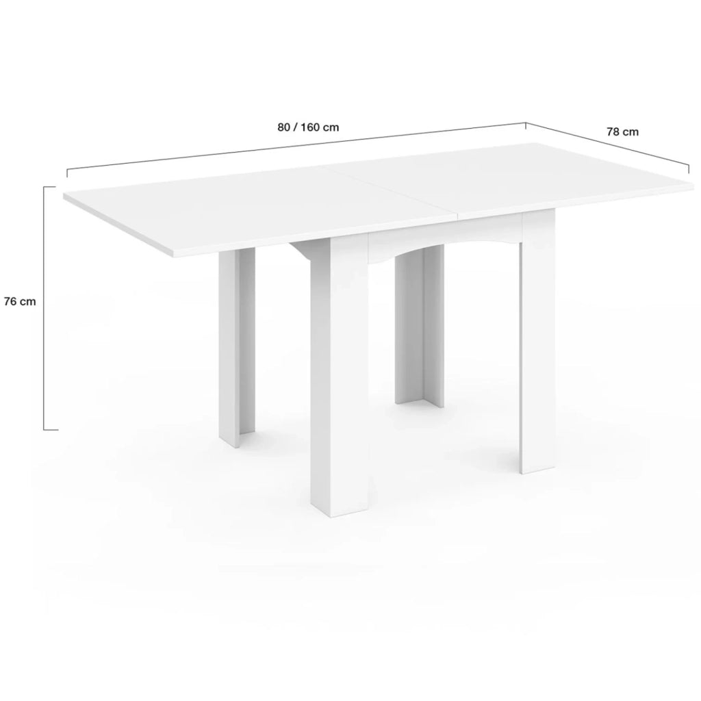 IDMarket - Tavolo da pranzo allungabile DONA 4-8 persone bianco 80-160 cm