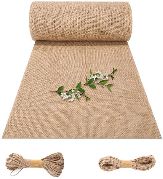 Telaio di juta - Decorazione da tavola - Decorazione in stile rustico - Tessuto di juta - Adatto per feste di campagna, comunioni, ecc. - 30 x 1000 cm