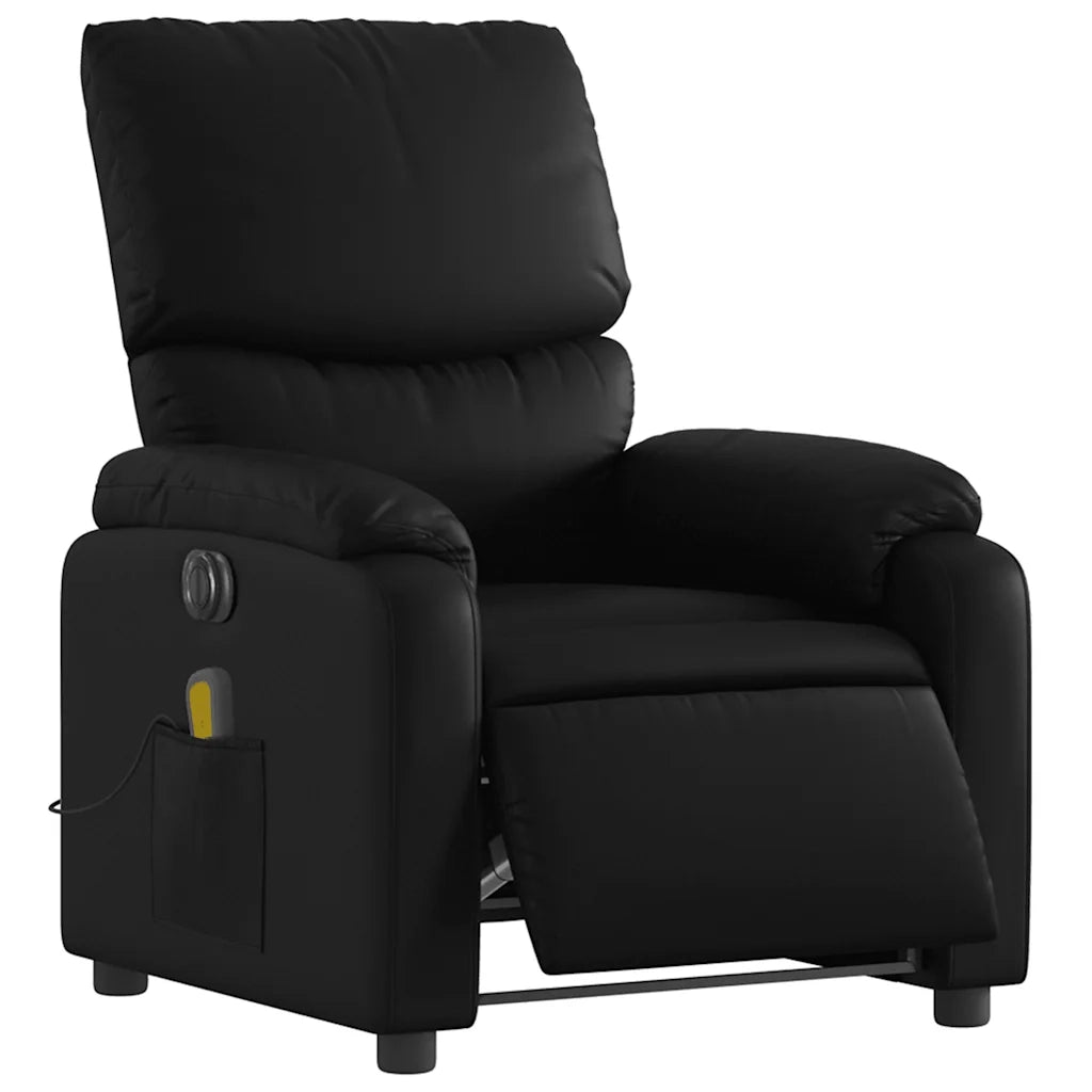 Poltrona Massaggiante | Sedia Relax Reclinabile Elettrica Nera in Similpelle