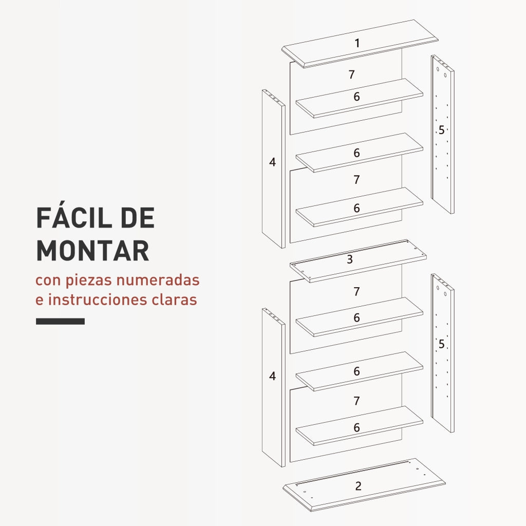 Libreria CD DVD ¨C Xylo ¨C 8 scomparti ripiani regolabili bianco 58x24x126 cm
