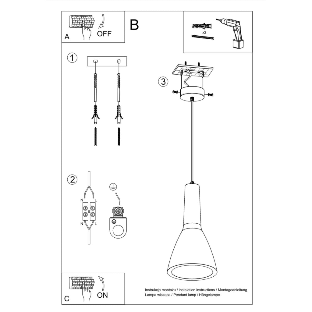 Lampada sospensione in cemento RAVENO Pure Lume E27