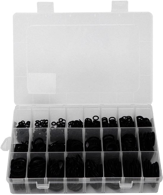 Set di O-ring 740 pezzi - Gomma nitrile Afdichtringen - Afdichtimenti per macchine - Automobile - Macchine agricole - Dimensioni varie