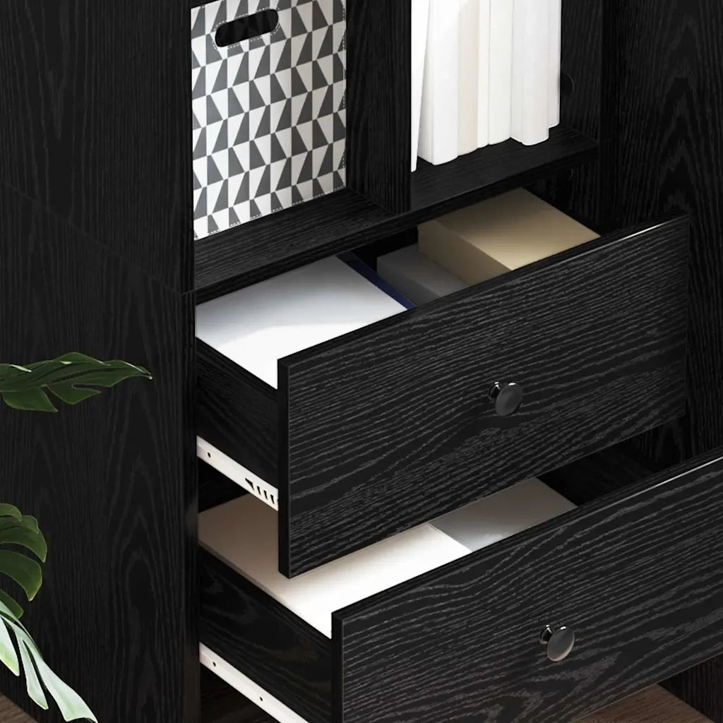Credenza con cassetto Rovere Nero 45,5 x 34 x 127 cm