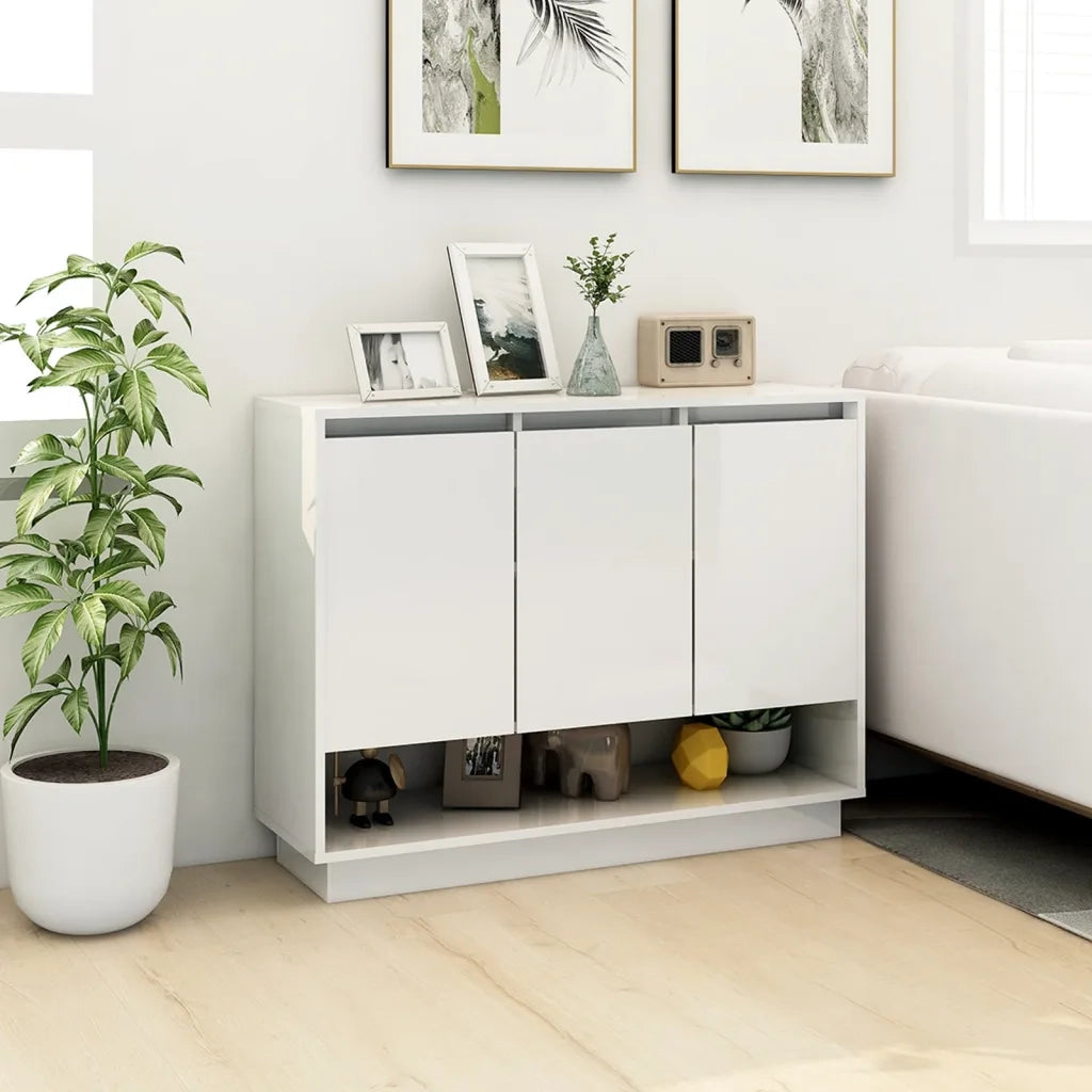 Credenza | Madia | Buffet da pranzo | Armadio da pranzo Bianca 97x31x75 cm in Truciolato