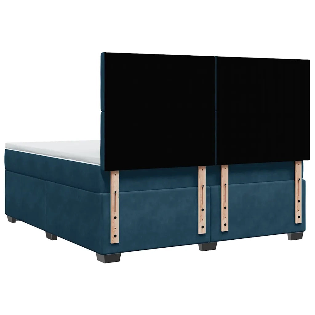 vidaXL Giroletto a Molle con Materasso Blu 180x200 cm in Velluto