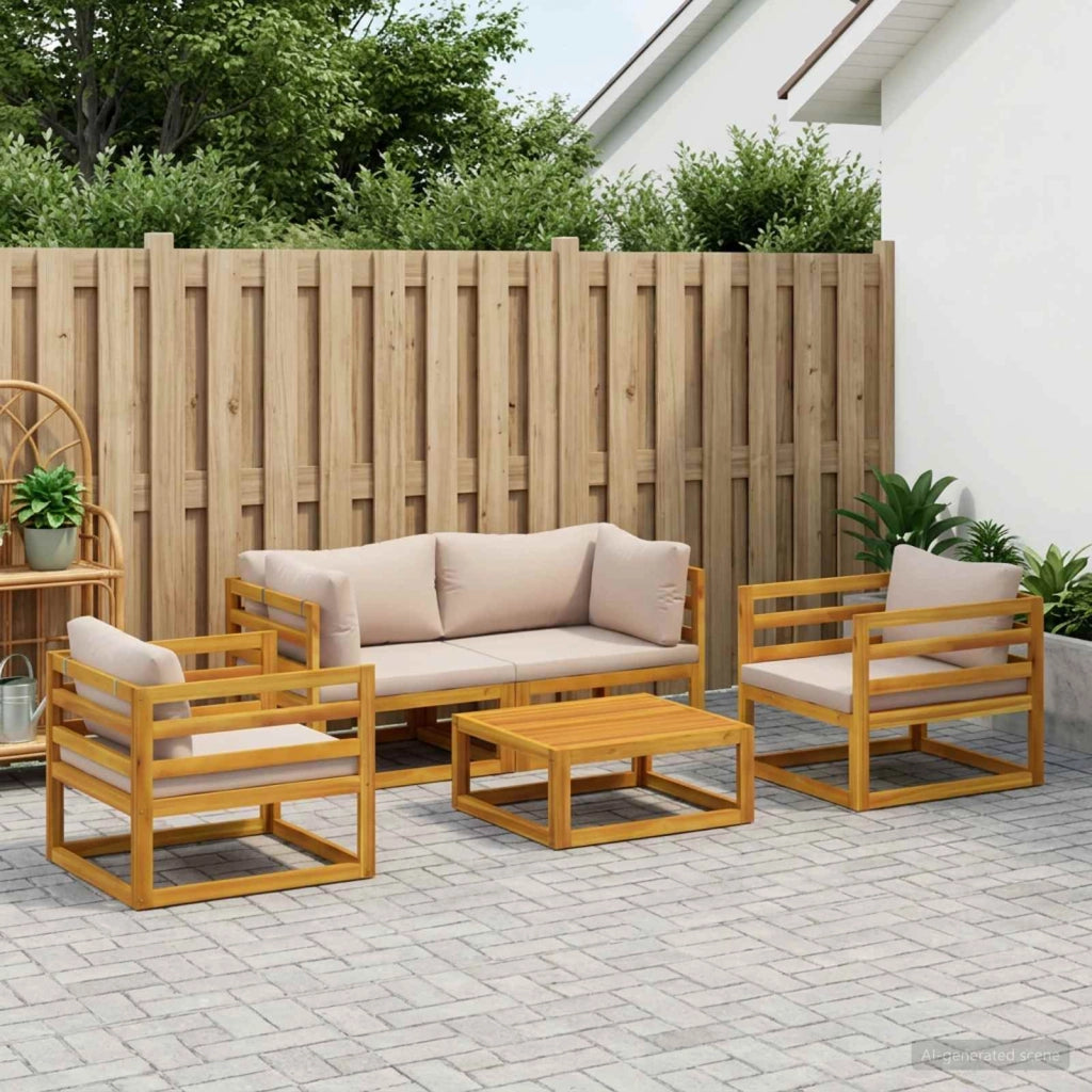Set da giardino modulare 5 pezzi Naturale 3417223