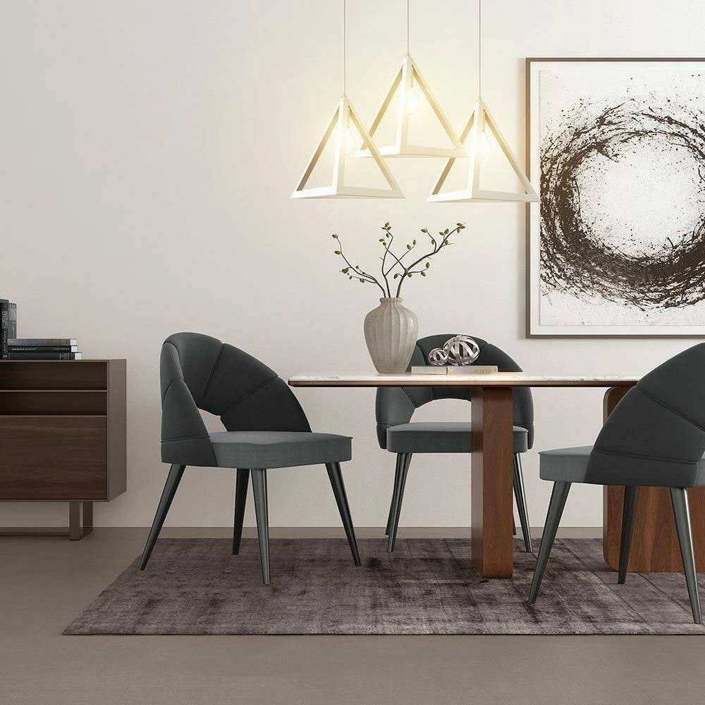 Trade Shop - Lampadario Lampada Sospensione Piramide 30cm Design Moderno Paralume Bianco -