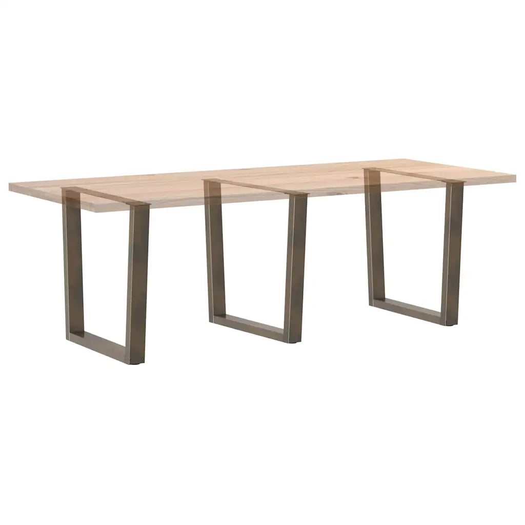 Gambe per tavolo da pranzo a forma di V 3 pz in acciaio naturale 80x(72-73,3) cm 4012667