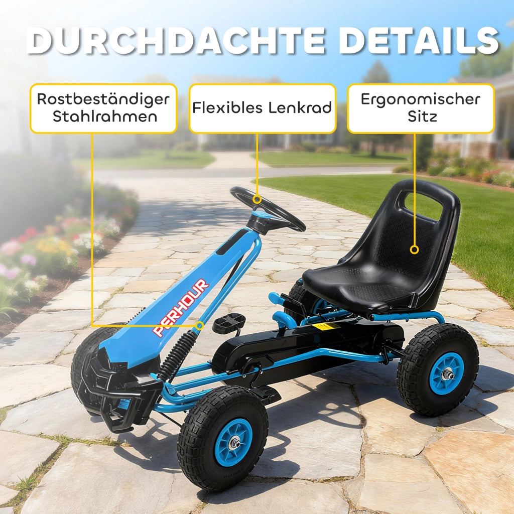 Go-Kart per Bambini con Sgabello Regolabile ¨C zephmum ¨C Blu