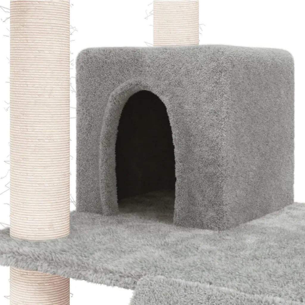Albero per Gatti con Tiragraffi in Sisal Grigio Chiaro 83 cm CFW3781294