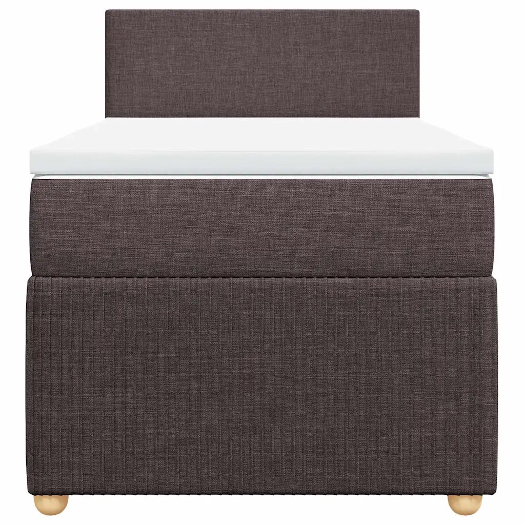 vidaXL Giroletto a Molle con Materasso Marrone Scuro 90x190cm Tessuto