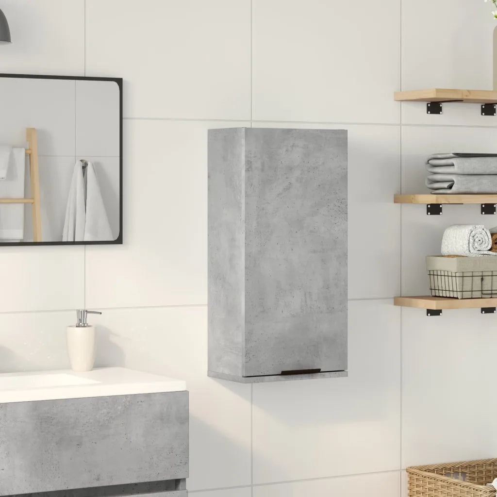 Mobile da Bagno a Parete Grigio Cemento 32x20x67 cm