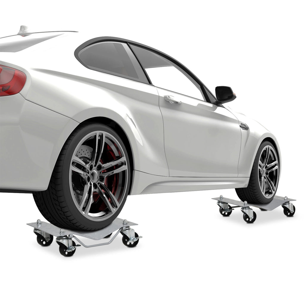 Carrello di sollevamento, 2 pezzi, ausilio per il cambio gomme, cric per auto con 4 ruote, grigio, 40,5x30x13,5 cm, per auto e officina
