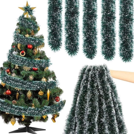 Slinger per albero di Natale in fibra, 5 m/10 m, slinger per albero di Natale, decorazione per albero di Natale, portale, ringhiera, interno ed esterno, slinger per albero di Natale (10 m)