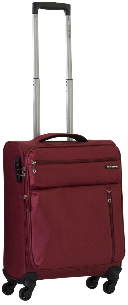 Set 3 Valigie Trolley Morbide in Poliestere 4 Ruote TSA Ravizzoni Gin Tonic Rosse
