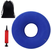 Cuscino per emorroidi Ergonomico - Inflato - Cuscino da sedere - Cuscino Medico - Drenaggio di pressione - Compattabile - PVC Tessuto - 22x15x3 cm