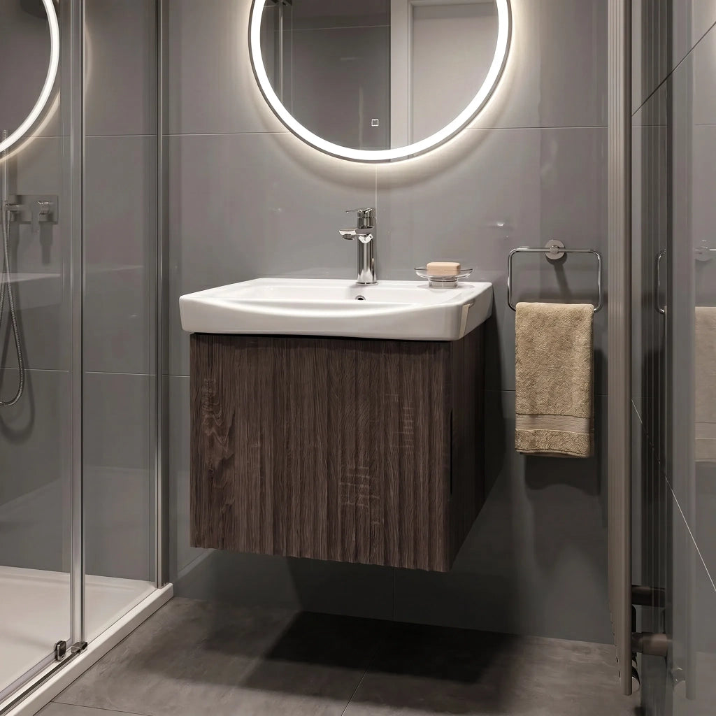 Mobile Bagno Con Lavabo Rea Db85-50-1 Orio Dark 50cm