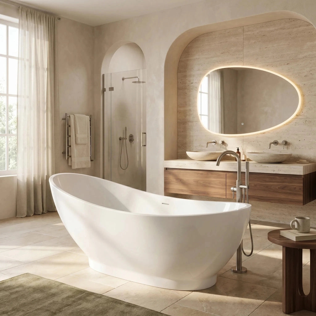 Vasca Da Bagno Freestanding Rea Sorento 180 Copritappo bianco