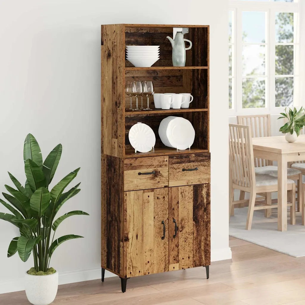 Credenza | Madia | Buffet da pranzo | Armadio da pranzo Legno vecchio 69,5 x 34 x 180 cm Legno multistrato