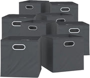 Scatola pieghevole, Antracite, 30 x 30 cm Set di 8 scomparti, adatto ai sistemi di scaffalature con foro integrato per maniglia