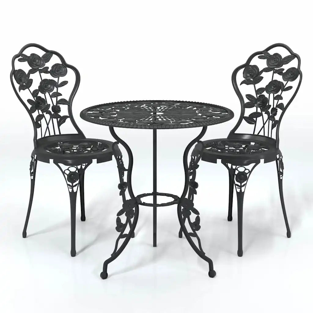 Set da Bistrot 3 pz in Alluminio Pressofuso Nero cod mxl 41244