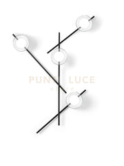 MIKADO LAMPADA DA PARETE O SOFFITTO CON ROTAZIONE 4 LUCI VETRO COSMO IN METALLO NERO D.12CM ATTACCO G9