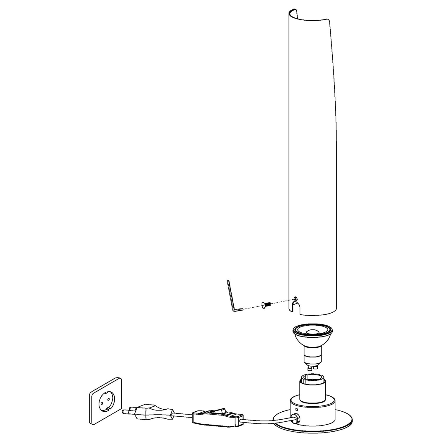 Lampada Da Tavolo Moderna Barbotto Acciaio Nero 1 Luce Gu10 4,5W