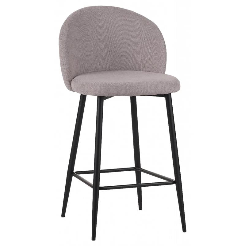 SGABELLO MODELLO SHELLY 50X54,5X96,5  COLOR BEIGE IN TESSUTO CON COMODA SEDUTA E GAMBE ALTE COLOR NERO