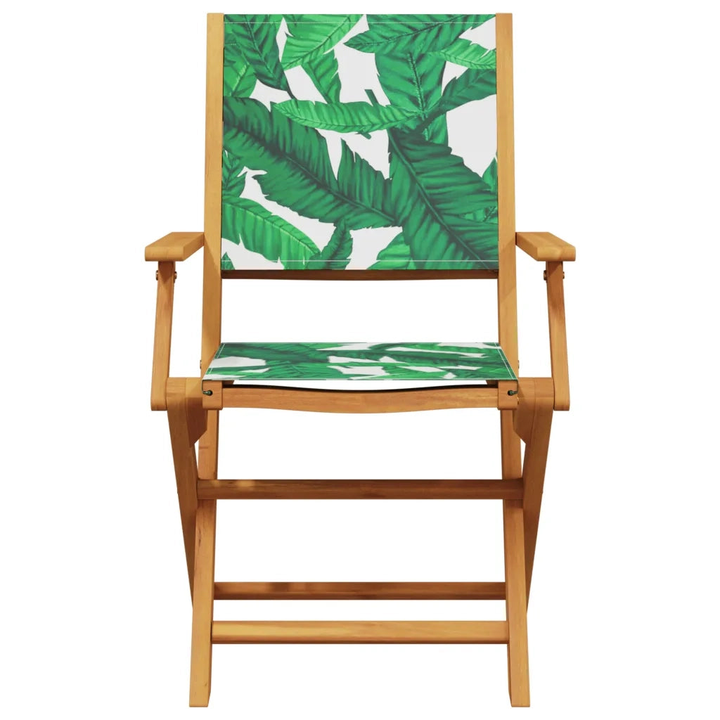 Sedie da Giardino Pieghevoli 6pz Verde Tessuto e Legno Massello 3214587