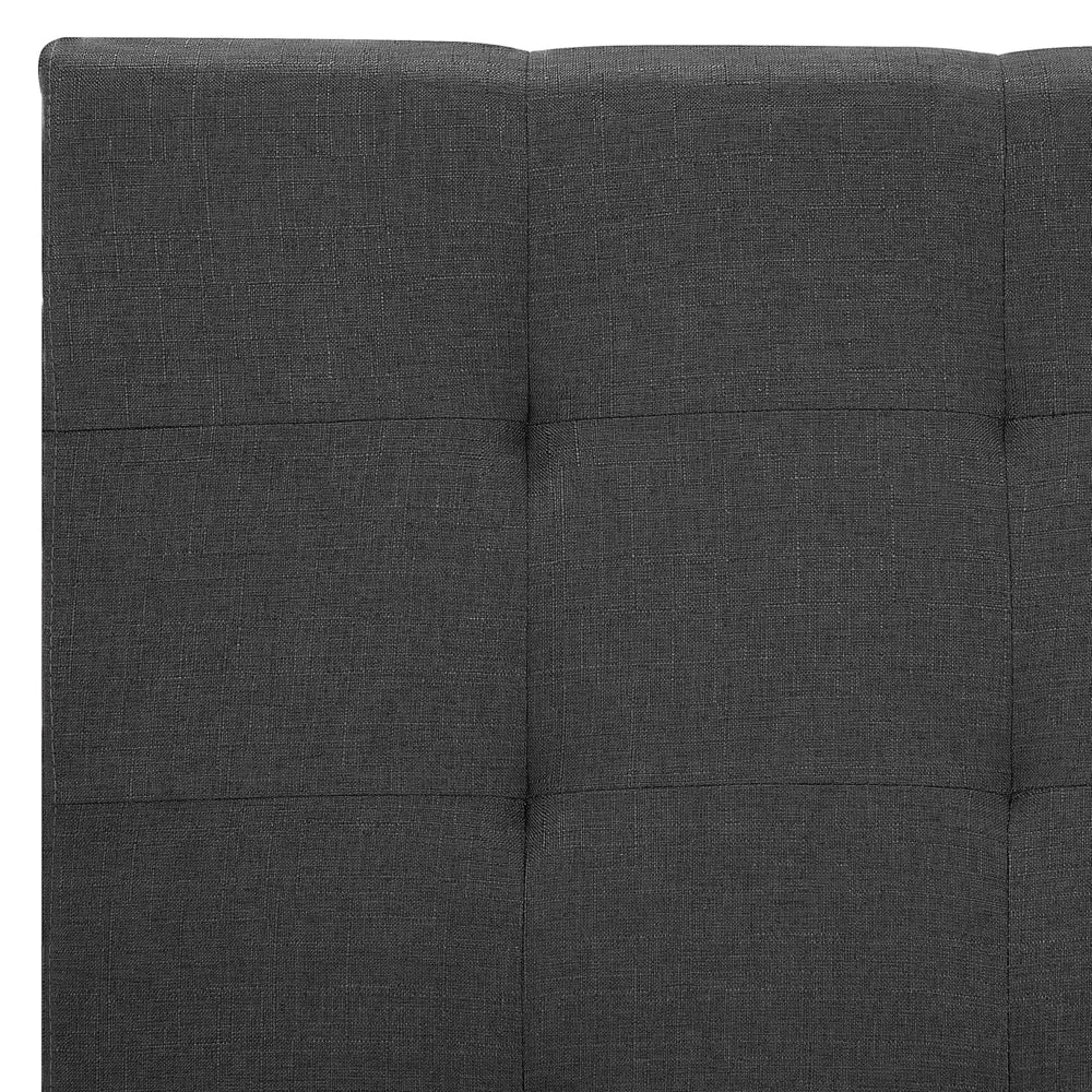 Letto ad acqua in poliestere grigio scuro 160 x 200 cm testiera imbottita camera da letto stile moderno