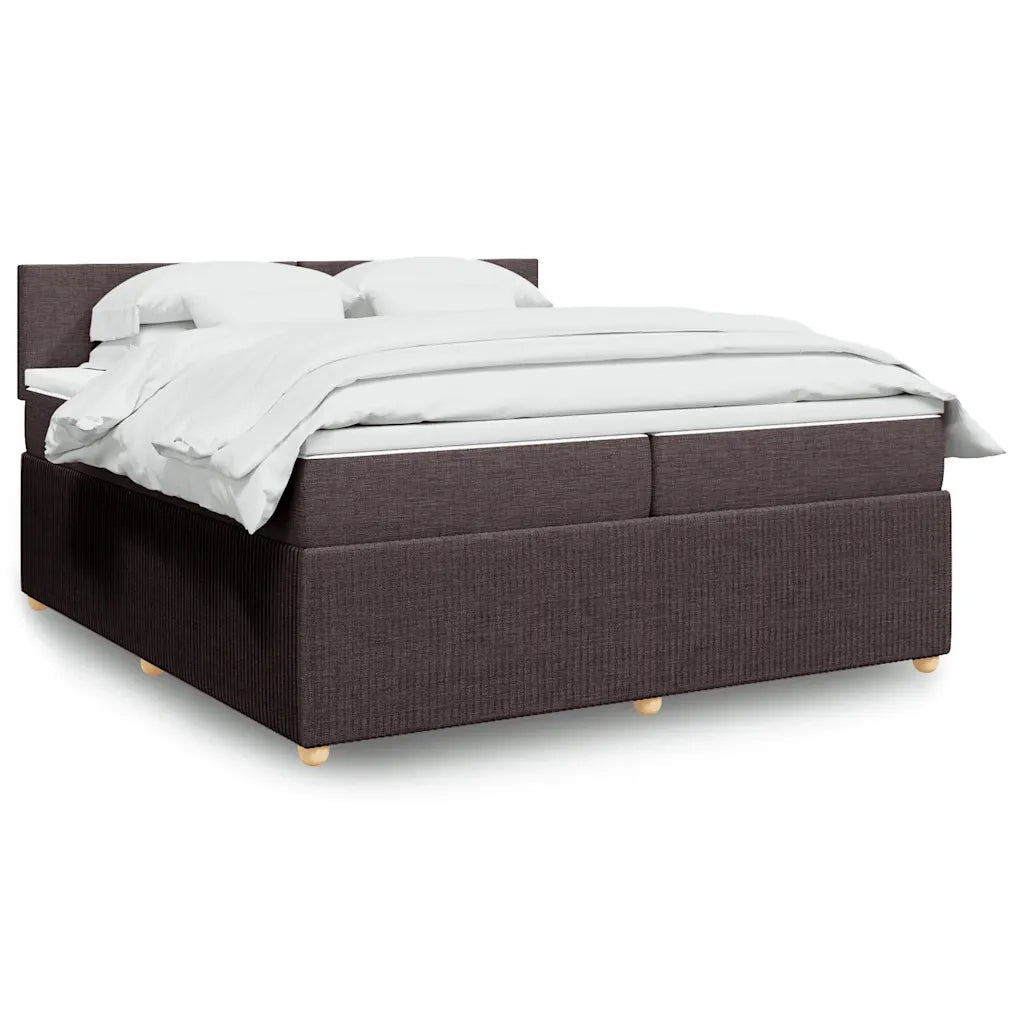 Giroletto a Molle con Materasso Marrone Scuro 200x200cm Tessuto 3287559