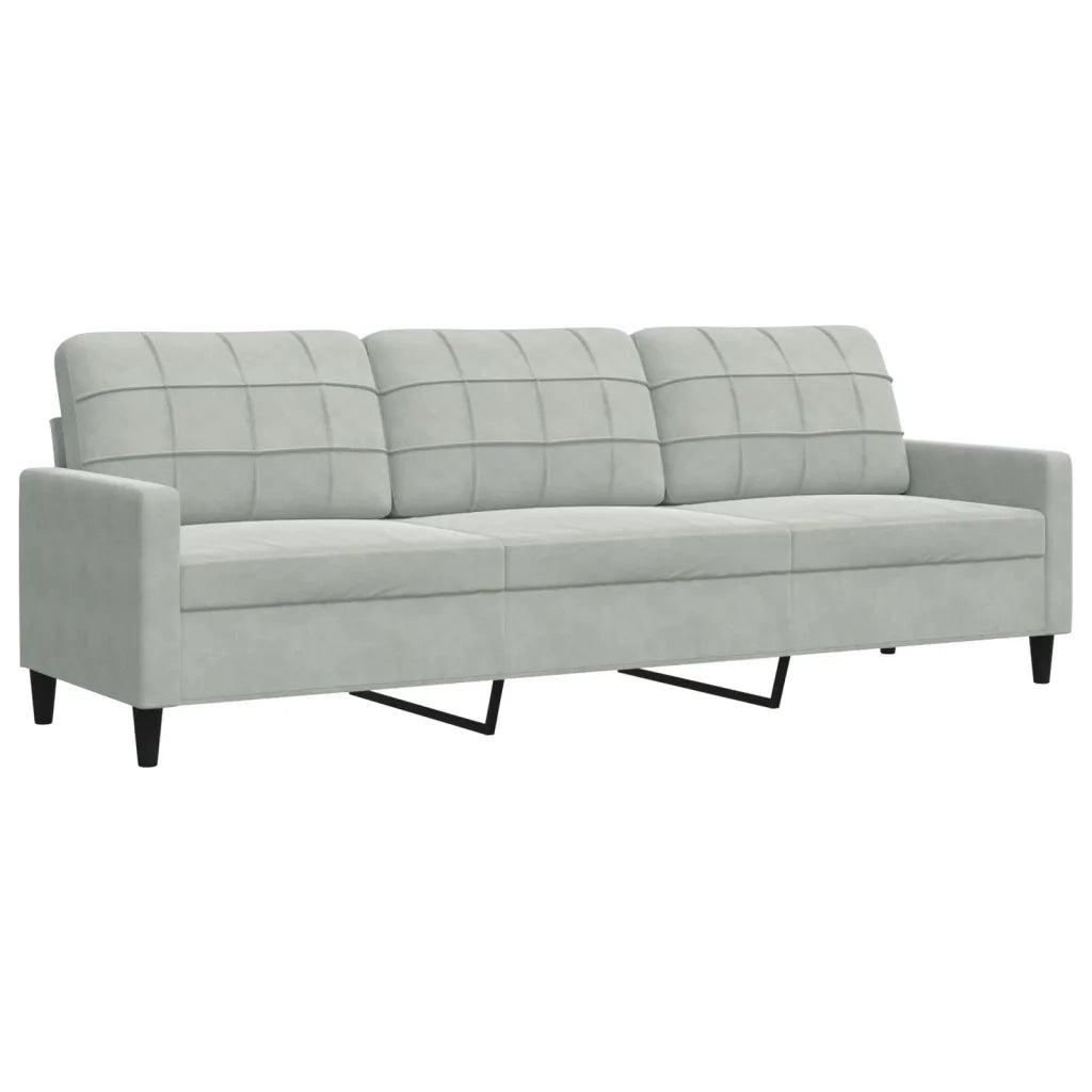 Set di Divani 4 pz con Cuscini Grigio Chiaro in Velluto