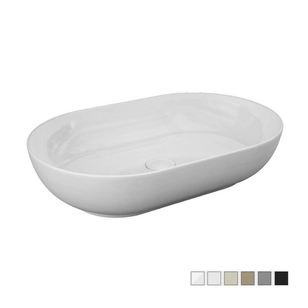 Lavabo d'appoggio Feeling ovale cappuccino opaco