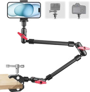 Braccio magico con super presa 23 pollici, supporto webcam, braccio flessibile 360 gradi con testa a sfera, braccio webcam per camera, azionecamera, smartphone - 59cm