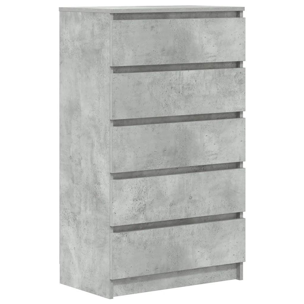 Cassettiera Grigio Cemento 60x36x103 cm in Legno Multistrato