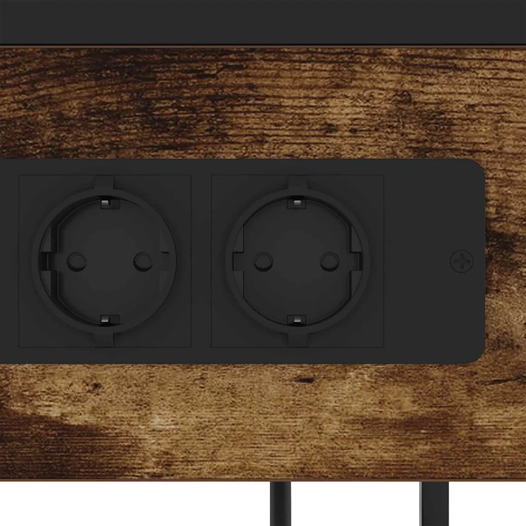 Comodino | Armadio da Notte | Mobiletto da notte Rovere fum¨¦ 40 x 27 x 76 cm Legno multistrato