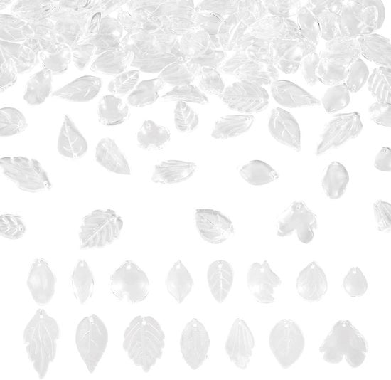 Accessori per collana con foglie di vetro, petali e cristalli, per uso DIY e artigianato, per creare orecchini e collane.