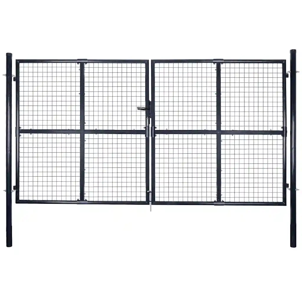 Cancello per Giardino Rete in Acciaio Zincato 289x175 cm Grigio cod mxl 40952