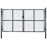 Cancello per Giardino Rete in Acciaio Zincato 289x175 cm Grigio cod mxl 40952