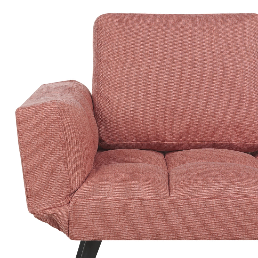 Divano letto moderno e minimalista, poltrona con braccioli regolabili tessuto rosa stile Minimalista soggiorno
