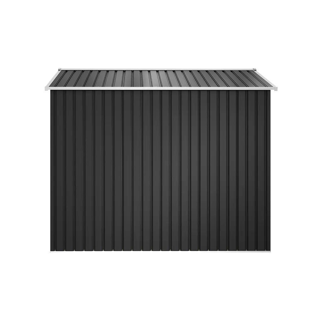 Casetta da giardino in acciaio zincato nero 2,56x2,56xh2,16m - 111kg - 6,55 metri quadri