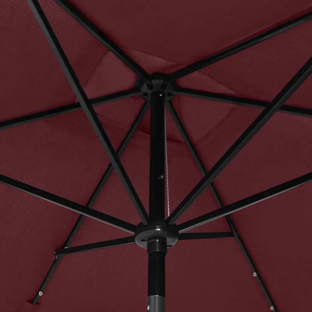 Ombrellone da Esterni LED e Palo in Acciaio Rosso BordÃ² 2x3 m