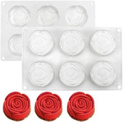 Forma di Mousse al Caffè in Silicone per Forni di Dessert con 6 Rose - DIY Sapone per Caramelle a Cera