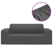 Fodera Elasticizzata Divano 2 Posti Jersey Poliestere Antracite CFW1569323