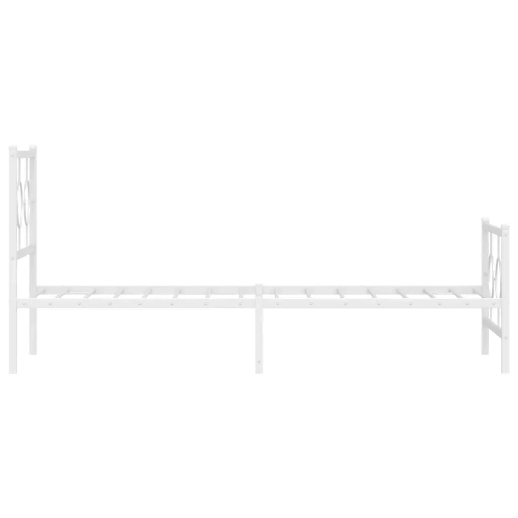 Giroletto con Testiera e Pediera-Struttura Letto Metallo Bianco 80x200 cm 661721