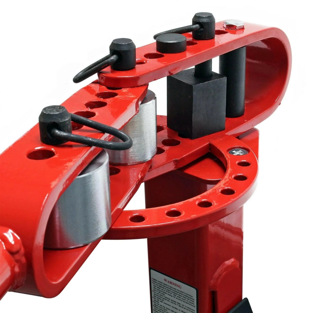 Piegatubi su supporto pressa da officina piegatura manuale di acciaio quadrato tondo e piatto rosso 16_0000773