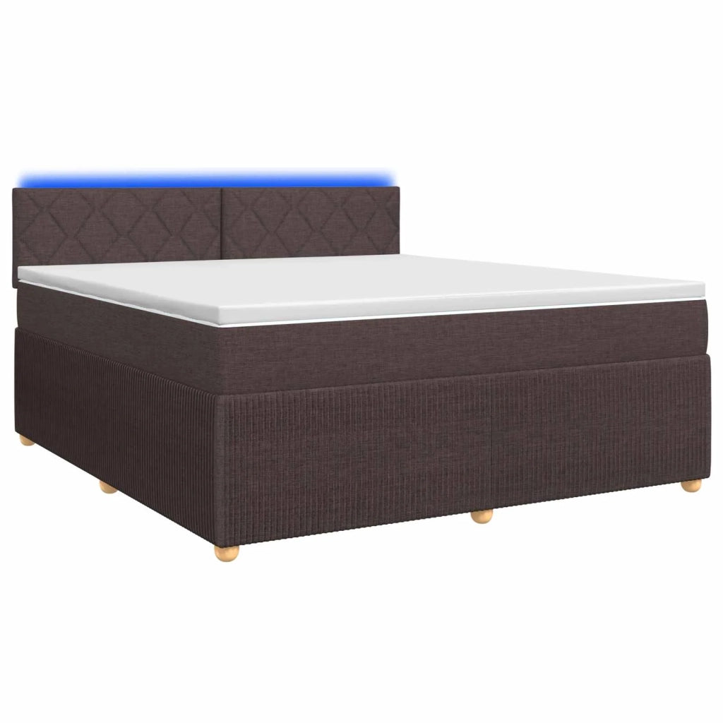 Letto box spring con materasso Marrone Scuro 140 x 190 cm 3452935