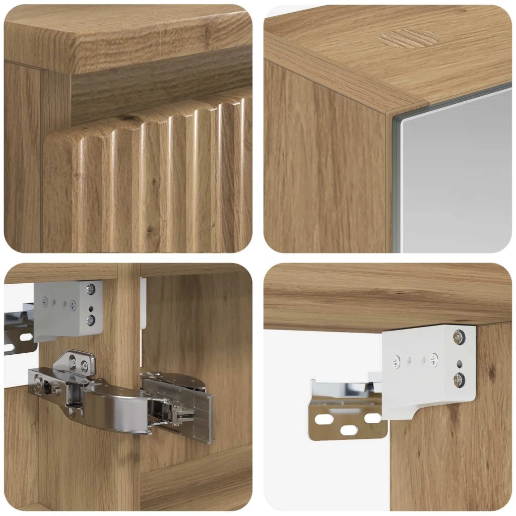 Set di mobili per il bagno 4 pz Rovere Artigianale 3407414