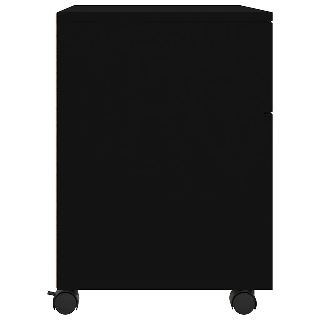 Schedario con Ruote Nero 45x38x54 cm in Legno Multistrato 811521